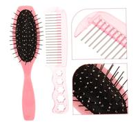 BIUDECO Set de Peignes pour Cheveux Roses Brosse Démêlante Rigide et Peigne Acier Outils de Coiffure Aux Cheveux Épais et Bouclés