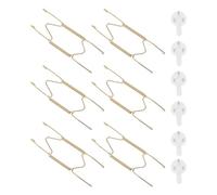 BIUDECO Support Mural Invisible pour Assiettes D'art Crochet à Ressort en Fer, 6 Sets, Installation Facile et Réglable pour Décoration Murale Élégante