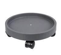 BIUDECO Support Plante à roulettes Robuste Résine Épaisse avec Plateau Soucoupe Protection Sol et Déplacement Facile pour Pots de Fleurs Intérieur et Extérieur Charge Lourde Gris