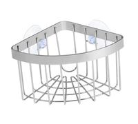 BIUDECO Support Porte-éponge à Ventouse Acier Inoxydable Égouttoir Angle pour Évier de Cuisine Panier de Rangement et Pratique pour Savon et Accessoires Fixation Stable sans Perçage