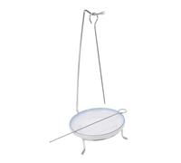 BIUDECO Support pour Brochettes Barbecue Acier Inoxydable avec Crochet Unique et Plateau Antidérapant et Portable pour Saucisses Viandes et Légumes Plein Air