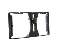 BIUDECO Support Téléphone Rig de Cadre Main Smartphone avec Fixation pour LED et Micro pour Vloggers et Cinéastes Noir Rouge