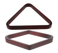 BIUDECO Supports à Balles en Bois Massif pour Billard 9, Triangle de Piscine et Râtelier Professionnel, Accessoire Compact Rouge Foncé pour Table de Billard, Alignement Précis et Stable,