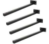 BIUDECO Supports Invisibles pour Étagères Murales Flottantes en Acier Inoxydable Noir 16 Pouces Kit 4 Pièces Fixation Murale Robuste pour Rangement Intérieur Polyvalent