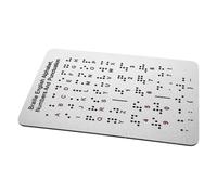 BIUDECO Tableau D’Apprentissage du Braille 47×725 Pouces en Acier Inoxydable avec Points en Relief Chiffres et Ponctuation Matériel Pédagogique en Braille pour Débutants et Outils