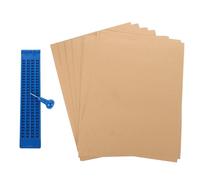 BIUDECO Tablette Braille 4 Lignes 28 Cellules Portable Bleu Foncé avec Stylet et 20 Feuilles Papier, Outil Éducatif pour Apprentissage Braille, Matériel D’écriture pour Déficients Visuels