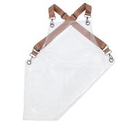 BIUDECO Tablier de Coiffure Transparent en Tpu 60 CM Court avec Sangle Jaune Ajustable, Tablier Imperméable et Résistant à L’Huile pour Salon de Coiffure Professionnel, Protection