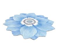 BIUDECO Tapis Décoratif Antidérapant en Coton 80X80 CM Forme Fleur Bleu Lotus pour Chambre et Salon