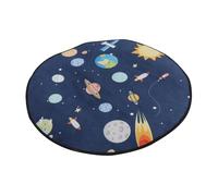 BIUDECO Tapis Rond Cartoon Univers Motif Confortable et Résistant Décoration Chambre Garçon Fille Tapis Éveil et Chambre Lavable