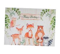 BIUDECO Tapisserie Murale Animaux de Forêt Décoration Murale Chambre Suspendue pour Anniversaire et Dortoir Vinyle Imprimé avec Couleurs Élégantes et Finitions Soignées