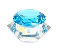 BIUDECO Tasse à Nail Art en Verre Cristal Bleu avec Couvercle, pour Mélanger Liquide Acrylique, Usage Personnel ou Salon de Manucure