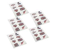 BIUDECO Tatouages Temporaires Décoratifs Drapeau Britannique Lot de 5 Sets, Taille Standard, Autocollants Visage Éphémères Pratiques pour Supporters Football Fête