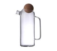 BIUDECO Théière en Verre Épais 1200Ml Poignée Ergonomique et Bouchon en Liège pour Usage Domestique et Bureaux Infusion Thé et Jus