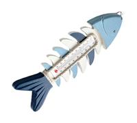 BIUDECO Thermomètre Mural Indicateur de Température Intérieur à Suspendre Forme Arête de Poisson en Bois Décoration Nautique Rustique pour Maison et Chambre