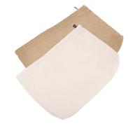 BIUDECO Trousse De Maquillage Portable Lot De 2 Pièces en Tissu Coton Côtelé 22x12 Cm Beige Laiteux Et Kaki Zip Facile Femmes Voyage Usage Quotidien