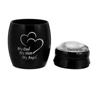 BIUDECO Urne Funéraire Mini Familiale Inoxydable Boîte à Cendres Scellée pour Souvenir Urne Cinéraire pour Restes Humains Cendrier Compacte Noire