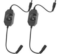BIUDECO Variateur pour bande LED rotatif simple noir, commande de luminosité réglable, lot de 2 pièces, accessoire pour lampe de bureau et lampe de table, compatible rubans LED, économie d’énergie