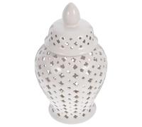 BIUDECO Vase Céramique Creux Style Chinois Jarre à Gingembre Décorative Vintage pour Fleurs Pot de Rangement Maison Centre de Table pour Salon et Jardin
