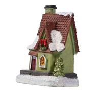 BIUDECO Villa Résine Lumineuse de Noël avec LED Ornement de Fête Éblouissant pour Décoration Salon et Maison Village Miniature Brillant pour Ambiance Festive