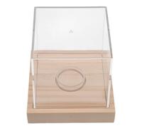 BIUDECO Vitrine Cubique en Acrylique pour Baseball et Tennis avec Socle | Transparent, Base Renforcée et Enceinte Scellée, Format 10x10x9,8cm, pour Collection et Rangement
