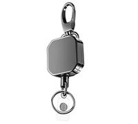 Biudunm Porte-clés rétractable en métal robuste pour ceinture 71 cm Cordon en acier renforcé