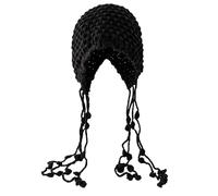 BIUFY Bonnet d'hiver péruvien pour Femme, Style Sherpa, avec Cache-Oreilles, Pompons en Maille Noire.