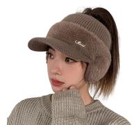 BIUFY Chapeau de Baseball Fantaisie en Maille Fourrure avec protège-Oreilles, Style décontracté et Chaud, idéal pour Les influenceuses. Chapeau Haut-de-Forme Vide, Style café.
