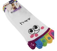 BIUFY Chaussettes à Orteils pour Femmes, Bottines en Coton, Chaussettes Fantaisie Amusantes à Cinq Doigts, Chaussettes Chevilles Blanches à Motifs.