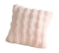 BIUFY Housse de Coussin décorative en Fausse Fourrure de Lapin Douce, 3D, Effet Peluche Douce et Velours à Bulles, Rose.