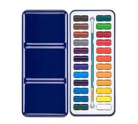 BIUFY Peintures aquarelles 12/18/24 Couleurs avec Pinceau et étui métallique, Coffret d'artiste pour Peindre sur Papier et Tissu, 24 Couleurs