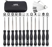 Biuhpa Lot de 12 outils de réglage de carburateur pour moteur à 2 temps cannelé/Pac Man/Double D pour tronçonneuse Poulan Husqvarna STHIL Echo avec brosse de nettoyage de carburateur