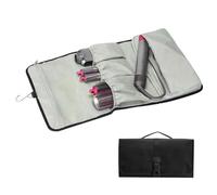 Biunnru Organiseur de voyage pour outils de coiffure de grande capacité pour fer à friser, sèche-cheveux, fer plat - Pochette pliable avec poches intérieures et crochet, étui de rangement portable
