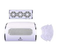 Biutee Aspirateur Ongles Manucure Nail Poussière Collectionneur pédicure Nail Dust Collector 3 Fan ABS Nail Art Machine avec 2 Poussière Collectionneur Sac