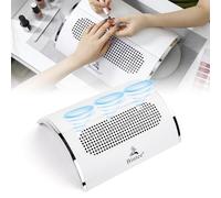 Biutee Aspirateur Ongles Professionnelle 40W, Aspirateur de Table Manucure avec 3 Moteurs Puissants, Faible Bruit, 2 Sacs Collecteur Réutilisables, pour Salon & Maison (Blanc)