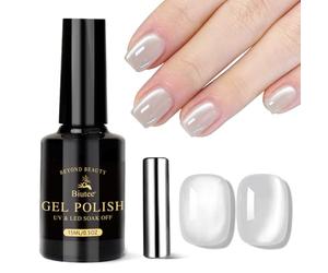 Biutee Vernis Semi Permanent Magnétique - Blanc Argenté Gelée Transparent Cat Magnétisme Eye Vernis à Ongles UV - Nail Art Vernis Gel Soak Off UV LED Manucure 15ML