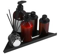 Biutimarden Étagères d'angle Pas de Perçage Chariot de Douche Panier de Rangement Mural Auto-adhésif, Autocollant Rangement pour Organisateur de Douche Acier Inoxydable Étagère(Noir)