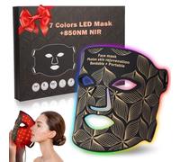 biuufish Thérapie par la lumière rouge pour le visage, masque facial LED 7 couleurs, proche infrarouge, 850 nm, appareil portable et rechargeable pour soins de la peau à la maison et en voyage