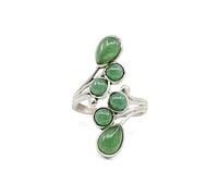 Bivea Bague argent 925 modèle 01 aventurine verte A taille unique