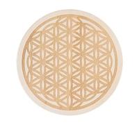 Bivea Fleur de Vie Creuse Gravée Bois 100 mm | Support Énergétique Lithothérapie Décoration Sacrée