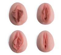 Bivea | Lot de 4 vulves en silicone | Modèle pédagogique pour l'éducation à l'anatomie féminine