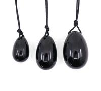 Bivea Oeufs de Yoni Obsidienne Lot de 3 Tailles 30 40 45 mm