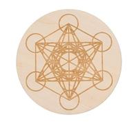 Bivea Plaque Cube de Métatron Gravée Bois 100 mm | Géométrie Sacrée Protection Harmonisation Énergie