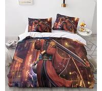 BIVEE Final Fantasy 3D Parure Housses De Couette 3 Pcs Ensemble Housse De Anime Couette avec Fermeture À Glissière Adultes Taie d'oreiller pour Enfants pour Adolescents Double（200x200cm）