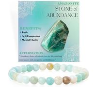 Bivei Amazonite - Abondance - Bracelet de Perles Pour Femmes 6mm en Semi-précieux Naturel élastique élastique Cristal Bijoux Cadeaux de Yoga Petit