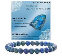 Bivei Chrysocolle - Expression Douce - Bracelet de Perles Pour Femmes 6mm en Semi-précieux Naturel élastique élastique Cristal Bijoux Cadeaux de Yoga