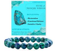 Bivei Chrysocolle - Expression Douce - Bracelet de Perles Pour Femmes 8mm en Semi-précieux Naturel élastique élastique Cristal Bijoux Cadeaux de Yoga