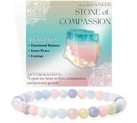 Bivei Morgane - Compassion - Bracelet de Perles Pour Femmes 6mm en Semi-précieux Naturel élastique élastique Cristal Bijoux Cadeaux de Yoga