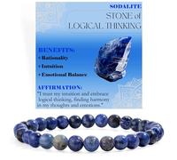 Bivei Sodalite - Pensée logique - Bracelet de Perles Pour Femmes 6mm en Semi-précieux Naturel élastique élastique Cristal Bijoux Cadeaux de Yoga