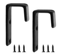 Bivethoi Lot de 2 crochets pour échelle de lit superposé - 2,5 cm - Noir avec revêtement en PVC - Crochets utilitaires en métal robuste pour lit de mezzanine et escaliers de bibliothèque