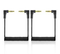BIVOFU 2 PCS Câbles Audio 3,5mm, Cable Jack Jack, Double Jack, Mini Câble Spiralé de 50cm, Prise Jack TRS Mâle à Mâle, Câble Auxiliaire Stéréo Spiralé